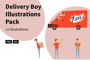 Delivery Boy Illustration Pack