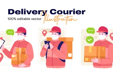 Delivery Courier Illustration Pack