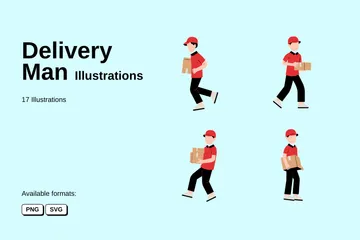 Delivery Man Illustration Pack