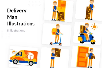 Delivery Man Illustration Pack