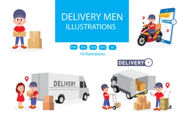 Delivery Man Illustration Pack