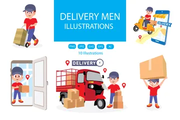 Delivery Man Illustration Pack