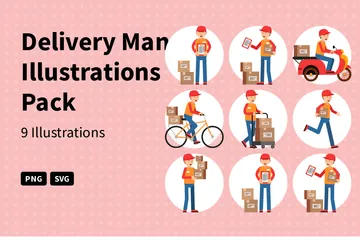 Delivery Man Illustration Pack