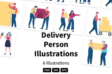 Delivery Person Illustration Pack
