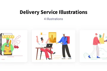 Delivery Service Illustration Pack
