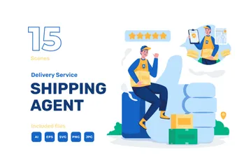 Shipping Agent Illustration Pack