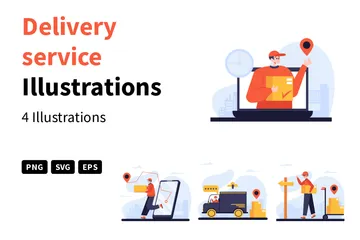 Free Delivery Service Illustration Pack