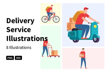 Delivery Service Illustration Pack