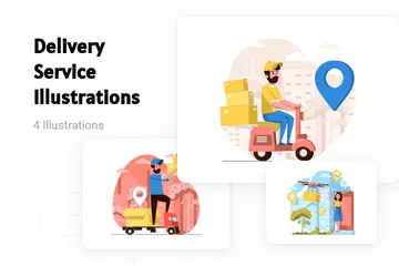 Delivery Service Illustration Pack