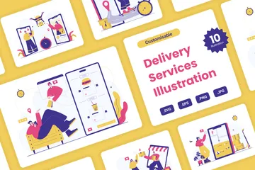 Delivery Service Illustration Pack