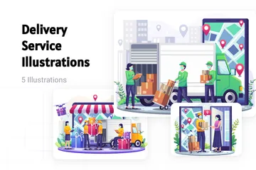 Delivery Service Illustration Pack