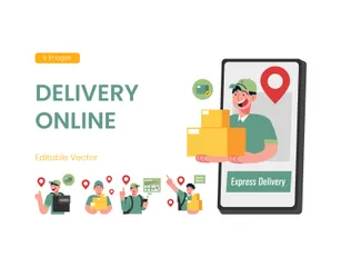 Delivery Service Illustration Pack