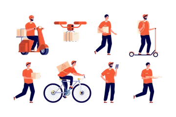 Delivery Service Illustration Pack