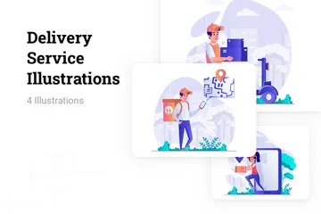 Delivery Service Illustration Pack