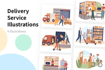 Delivery Service Illustration Pack