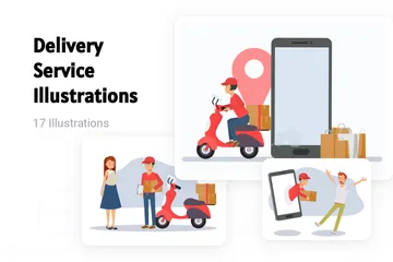 Delivery Service Illustration Pack