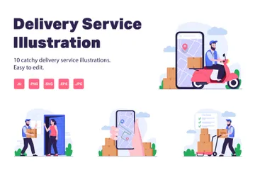 Delivery Service Illustration Pack