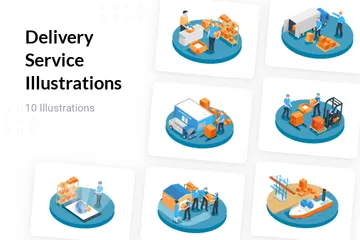 Delivery Service Illustration Pack