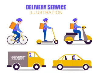 Delivery Service Illustration Pack