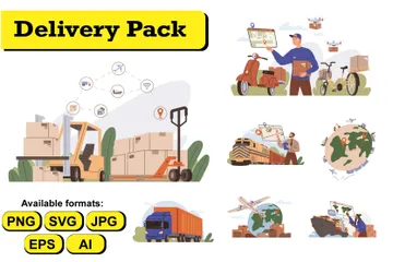 Delivery Service Illustration Pack