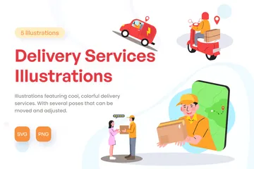 Delivery Services Illustration Pack
