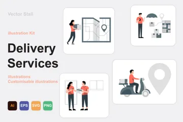 Delivery Services Illustration Pack