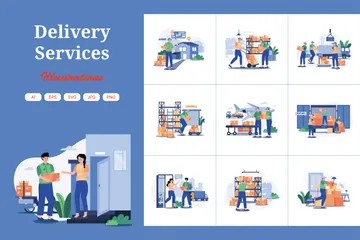 Delivery Services Illustration Pack