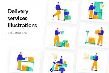 Delivery Services Illustration Pack