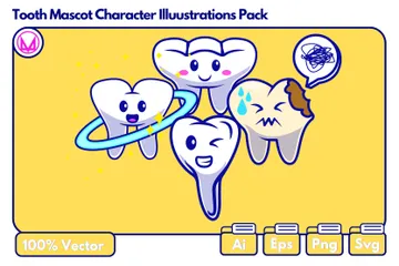 Mascote do dente Pacote de Ilustrações