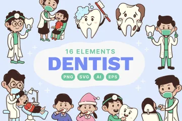 Dentiste Pack d'Illustrations