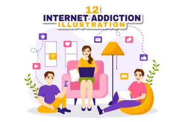 Addiction à Internet Pack d'Illustrations