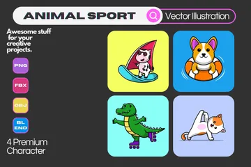 Deporte animal Paquete de Ilustraciones