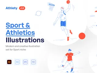 Deporte y atletismo Paquete de Ilustraciones