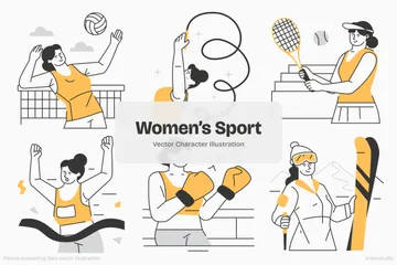 Deporte femenino Paquete de Ilustraciones