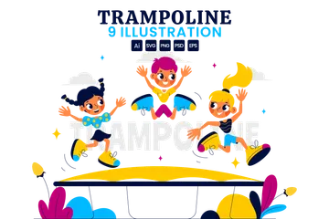 Deporte de trampolín Illustration Pack