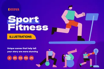 Deporte fitness Paquete de Ilustraciones