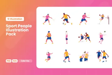 Deporte personas actividad Paquete de Ilustraciones