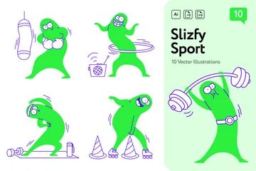 Deporte y fitness Paquete de Ilustraciones