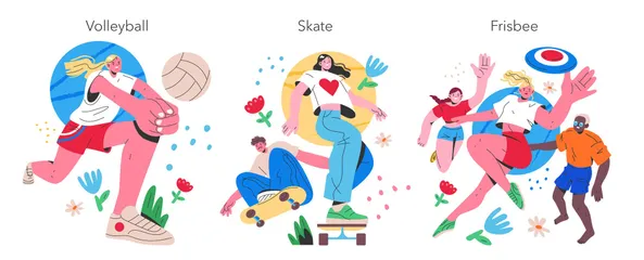 Deportes de verano Paquete de Ilustraciones