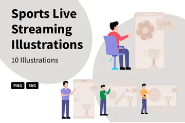 Transmisión de deportes en vivo Paquete de Ilustraciones