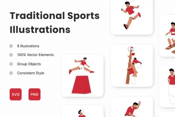 Deportes tradicionales Paquete de Ilustraciones