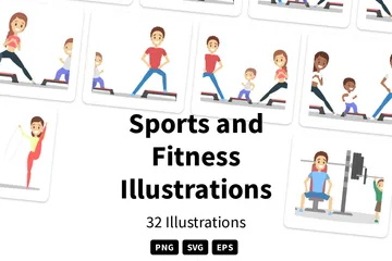 Deportes y fitness Paquete de Ilustraciones