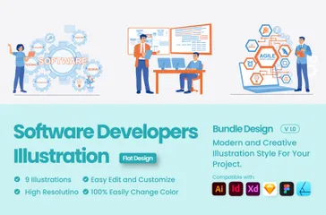 Desarrolladores de software Paquete de Ilustraciones