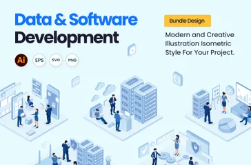 Desarrollo de datos y software Paquete de Ilustraciones