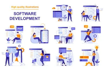 Desarrollo de software Illustration Pack