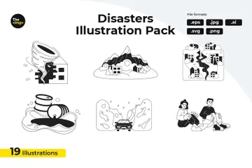 Desastres naturais Pacote de Ilustrações