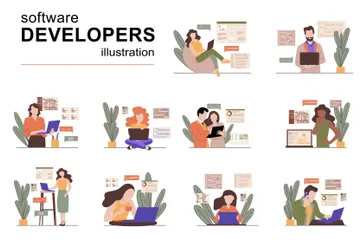 Desenvolvedores de software Pacote de Ilustrações