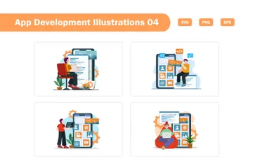 Desenvolvimento de aplicativos Pacote de Ilustrações