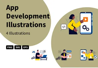 Desenvolvimento de aplicativos Pacote de Ilustrações