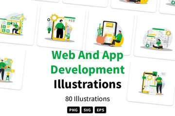 Desenvolvimento Web e de aplicativos Pacote de Ilustrações